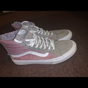 Vans purple floral hi-tops